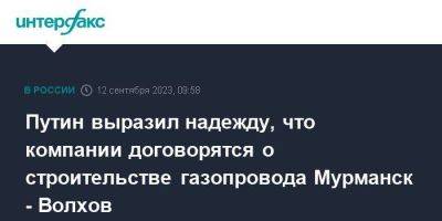 Путин выразил надежду, что компании договорятся о строительстве газопровода Мурманск - Волхов