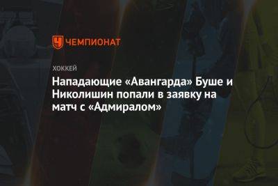 Нападающие «Авангарда» Буше и Николишин попали в заявку на матч с «Адмиралом»