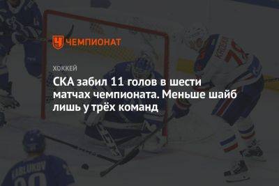 СКА забил 11 голов в шести матчах чемпионата. Меньше шайб лишь у трёх команд