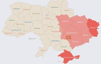 Воздушная тревога распространилась на пять областей Украины