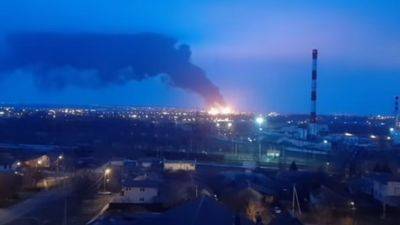 На россии в Орле ночь была громкой: у оккупантов пропущенный по нефтебазе — яркое видео