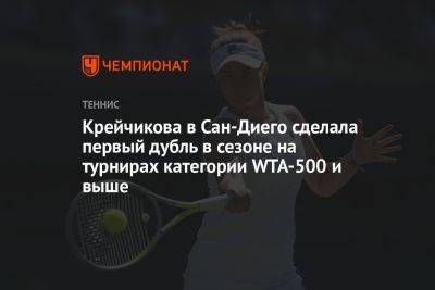 Софья Кенин - Даниэль Коллинз - Барбора Крейчикова - Крейчикова в Сан-Диего сделала первый дубль в сезоне на турнирах категории WTA-500 и выше - championat.com - США - Австралия - Сан-Диего - Чехия