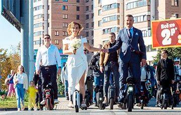 В Минске впервые прошла свадьба на моноколесах