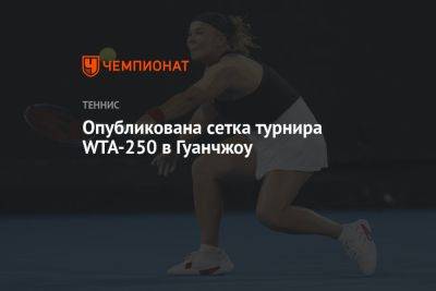 Опубликована сетка турнира WTA-250 в Гуанчжоу