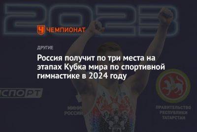 Россия получит по три места на этапах Кубка мира по спортивной гимнастике в 2024 году