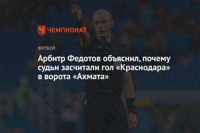 Арбитр Федотов объяснил, почему судьи засчитали гол «Краснодара» в ворота «Ахмата»