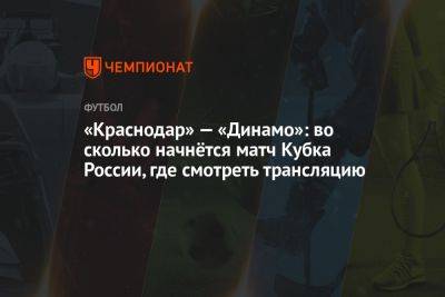 «Краснодар» — «Динамо»: во сколько начнётся матч Кубка России, где смотреть трансляцию