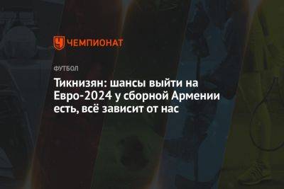 Наир Тикнизян - Тикнизян: шансы выйти на Евро-2024 у сборной Армении есть, всё зависит от нас - championat.com - Армения - Турция - Германия - Хорватия