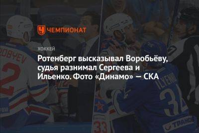 Ротенберг высказывал Воробьёву, судья разнимал Сергеева и Ильенко. Фото «Динамо» — СКА