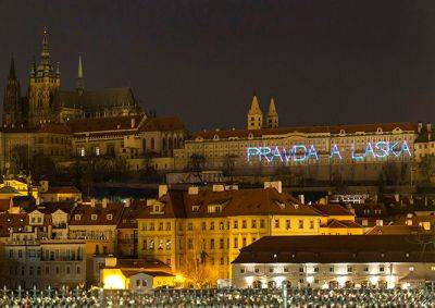 На Пражский Град спроецировали надпись «За Украину»