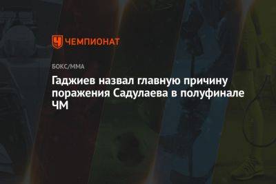 Гаджиев назвал главную причину поражения Садулаева в полуфинале ЧМ