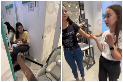 В магазине Днепра разразился скандал, молодой маме запретили кормить ребенка в примерочной: конфликт сняли на видео