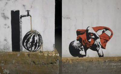 Inkuzart представил свою новую работу. Его граффити посвящено проблемам с водой. Видео