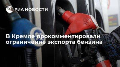 Песков: правительство временно запретило экспорт бензина для регулирования рынка