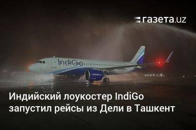 Индийский лоукостер IndiGo запустил рейсы из Дели в Ташкент - gazeta.uz - Узбекистан - Индия - Ташкент - Дели