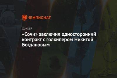 «Сочи» заключил односторонний контракт с голкипером Никитой Богдановым