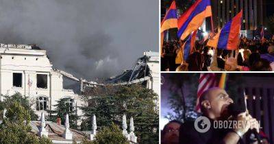 Протесты в Ереване – армянские митингующие передали Путину привет – поздравляем Россию с уничтожением штаба ЧФ – видео