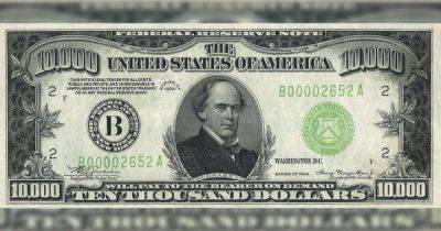 Времен Великой депрессии: в США за рекордную сумму продали 10-тысячную банкноту (фото)
