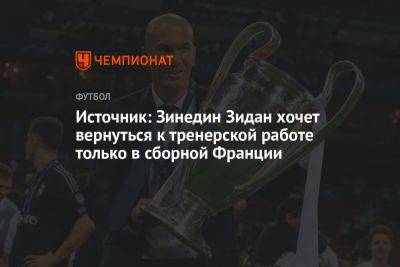 Источник: Зинедин Зидан хочет вернуться к тренерской работе только в сборной Франции