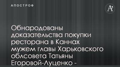 Мужчина председателя Харьковского облсовета владеет рестораном в Ницце