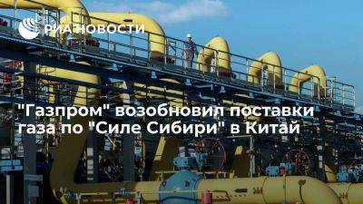 "Газпром" возобновил поставки газа по "Силе Сибири" в Китай после плановых работ