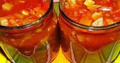 Кабачки в томате: рецепт очень простого салата на зиму