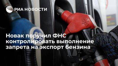 Новак поручил ФТС и ФНС контролировать выполнение запрета на экспорт бензина