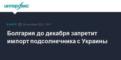Николай Сольский - Болгария до декабря запретит импорт подсолнечника с Украины - smartmoney.one - Москва - Украина - Болгария