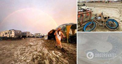 Burning Man 2023 – участники фестиваля застряли в пустыне из-за ливней – фото