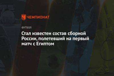 Дмитрий Васильев - Владислав Тороп - Ярослав Михайлов - Александр Коваленко - Виктор Александров - Данила Прохин - Степан Оганесян - Кирилл Кравцов - Даниил Денисов - Станислав Агкацев - Ярослав Гладышев - Никита Салтыков - Стал известен состав сборной России, полетевший на первый матч с Египтом - championat.com - Москва - Россия - Санкт-Петербург - Сочи - Краснодар - Египет - Оренбург - Нижний Новгород - Казань - Ростов-На-Дону - Самара