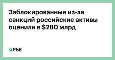 Заблокированные из-за санкций российские активы оценили в $280 млрд