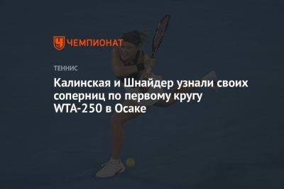 Калинская и Шнайдер узнали своих соперниц по первому кругу WTA-250 в Осаке