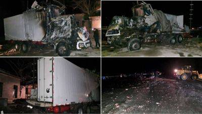 На перевале Камчик грузовик врезался в бетонное ограждение, водитель и пассажир погибли