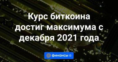 Курс биткоина достиг максимума с декабря 2021 года