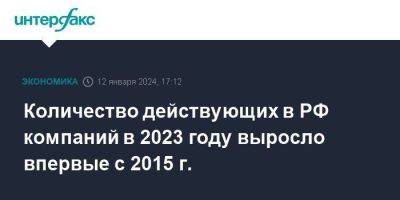 Количество действующих в РФ компаний в 2023 году выросло впервые с 2015 г.