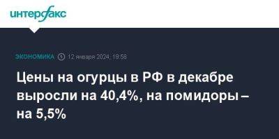 Цены на огурцы в РФ в декабре выросли на 40,4%, на помидоры – на 5,5% - smartmoney.one - Москва - Россия