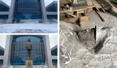 В Астане убрали памятник Нурсултану Назарбаеву