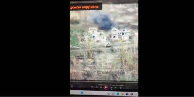 Оккупанты сняли, как украинский дрон преследует и атакует российский танк в Крынках Херсонской области