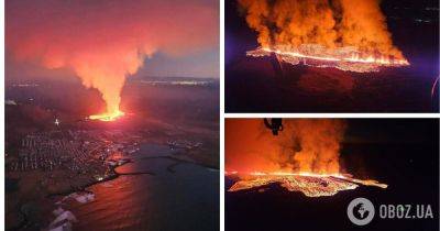 Извержение вулкана в Исландии – лава в сотнях метров от города Гриндавик – фото | OBOZ.UA