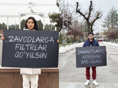 Устали дышать пылью. Группа активистов провела в Ташкенте флешмоб за чистый воздух