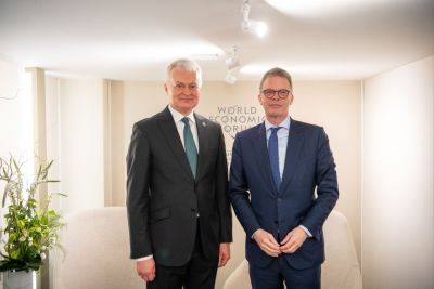 Гитанас Науседа - Президент Литвы в Давосе встретился с главой Deutsche Bank - obzor.lt - Германия - Литва - Вильнюс
