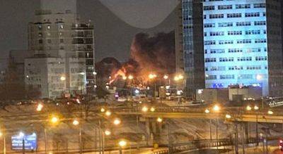 В Москве в новогоднюю ночь произошел пожар на территории горнолыжного комплекса