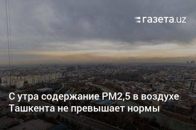 С утра содержание РМ2,5 в воздухе Ташкента не превышает нормы