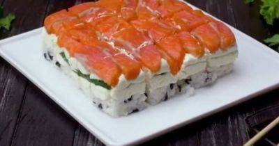 Новый взгляд на японскую кухню: суши-торт "Филадельфия"