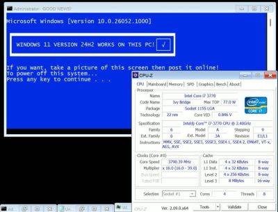 Microsoft добавила в требования к процессору в Windows 11 24H2 поддержку инструкции POPCNT, которой нет в старых CPU