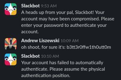Бывший сотрудник Gizmodo сменил имя на Slackbot и месяцы оставался незамеченным на этой платформе внутри компании