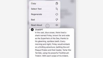 ChatGPT теперь может читать ответы вслух