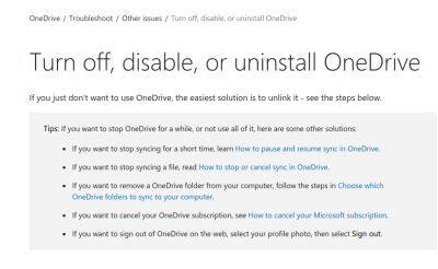denis19 - Microsoft подробно описала процесс удаления OneDrive для пользователей Windows 10/11 - habr.com - Microsoft