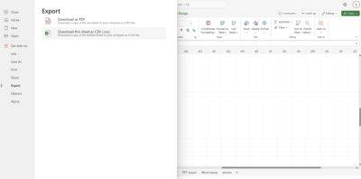 Веб-приложение Microsoft Excel теперь может экспортировать листы в формате CSV