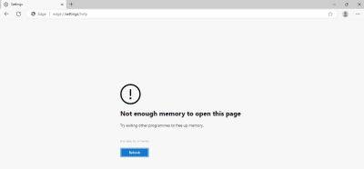 Microsoft отозвала обновление Edge из-за ошибки Out of memory при открытии вкладок, включая настройки браузера